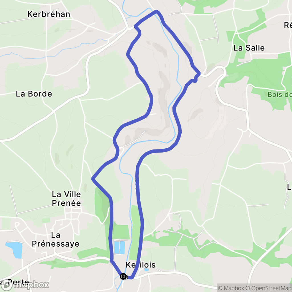 La Prénessaye : carte du parcours de randonnée - France