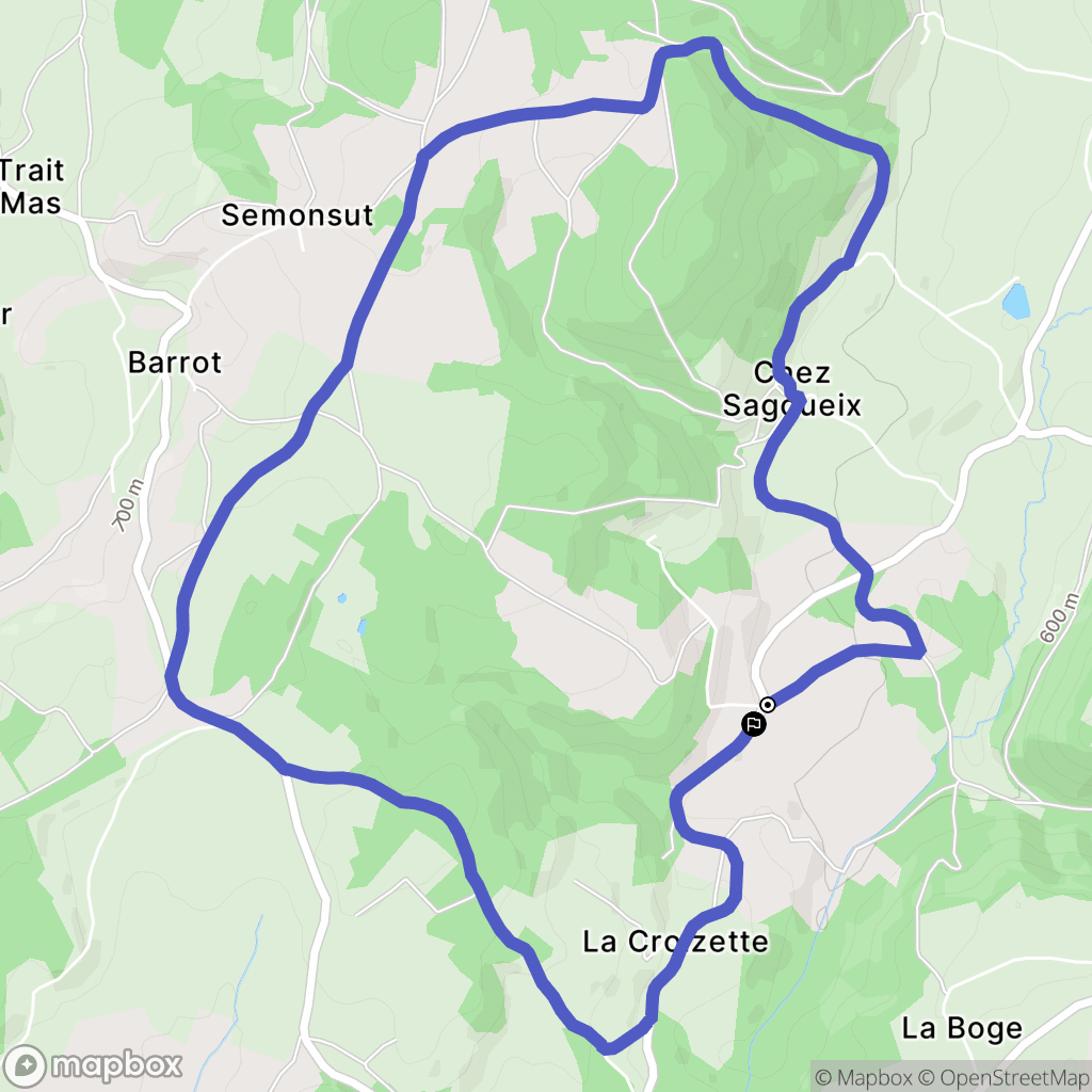 Teilhet : carte du parcours de randonnée - France