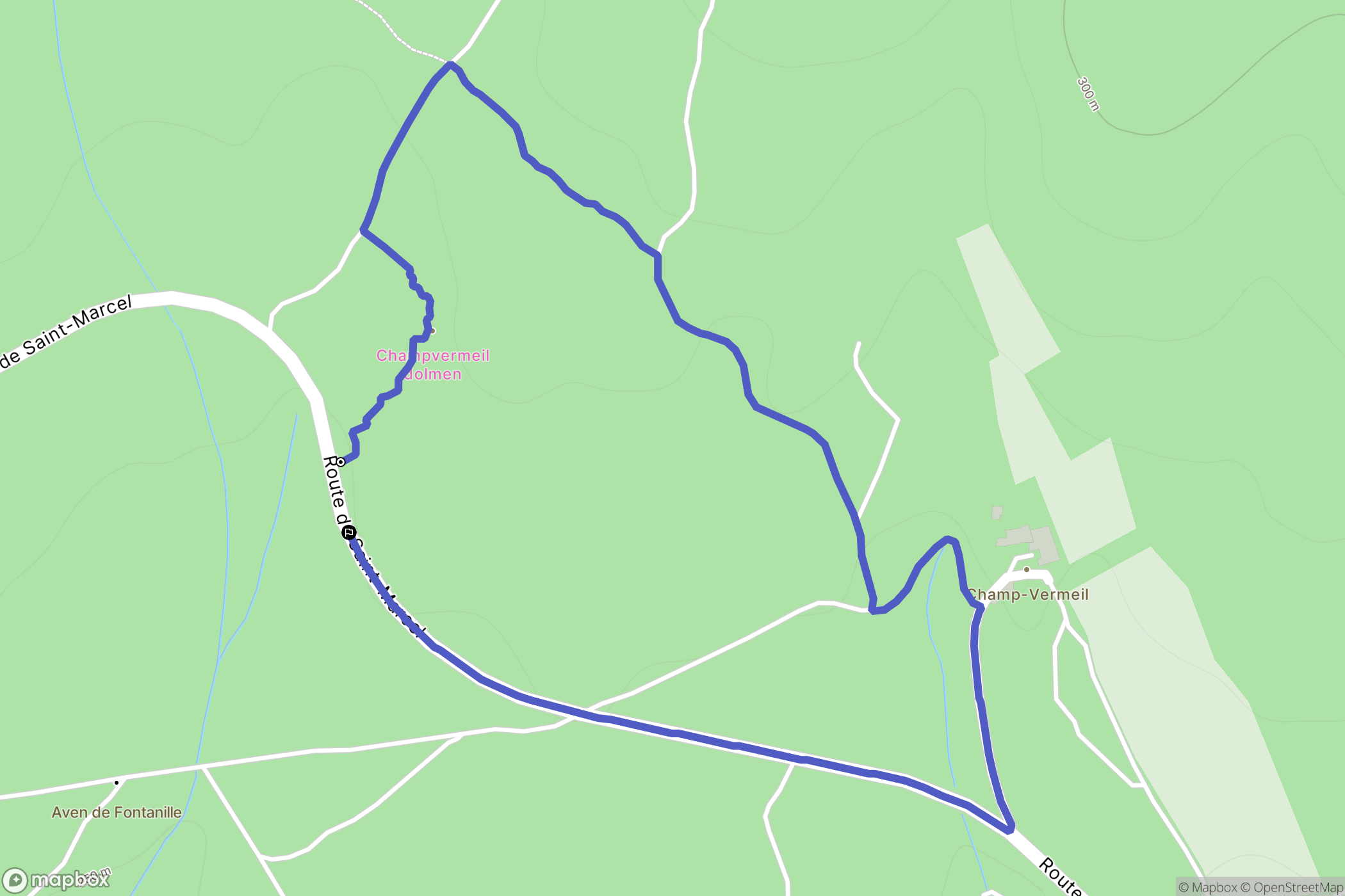 Bidon : carte du parcours de randonnée - France