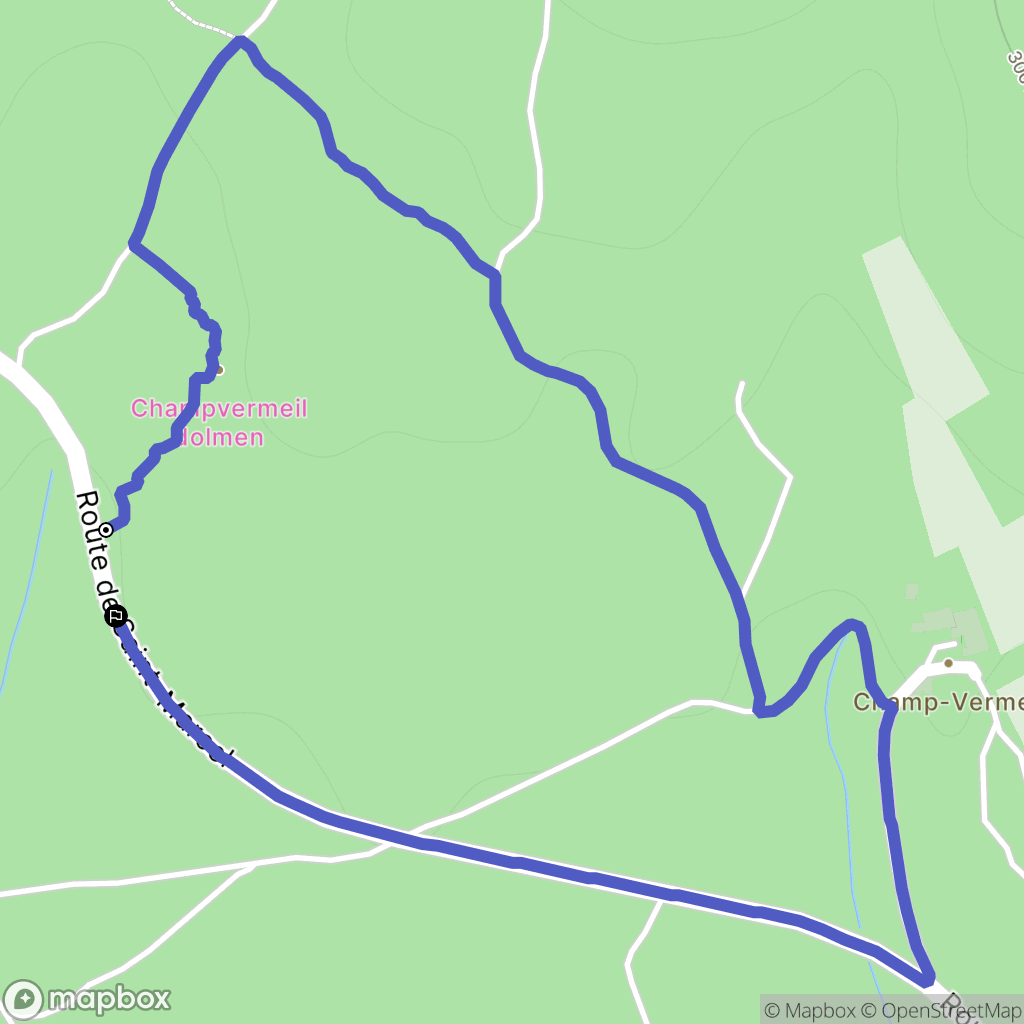 Bidon : carte du parcours de randonnée - France