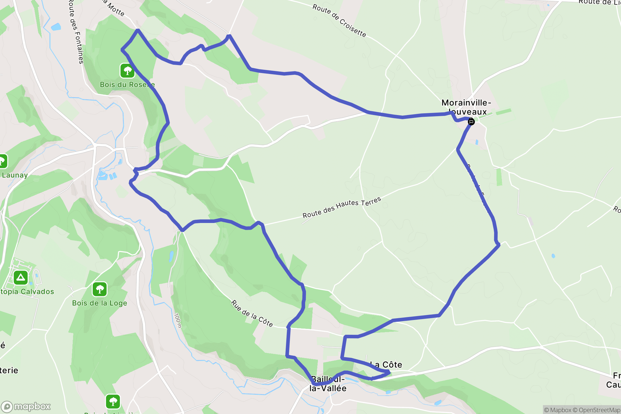 Morainville-Jouveaux : carte du parcours de randonnée - France
