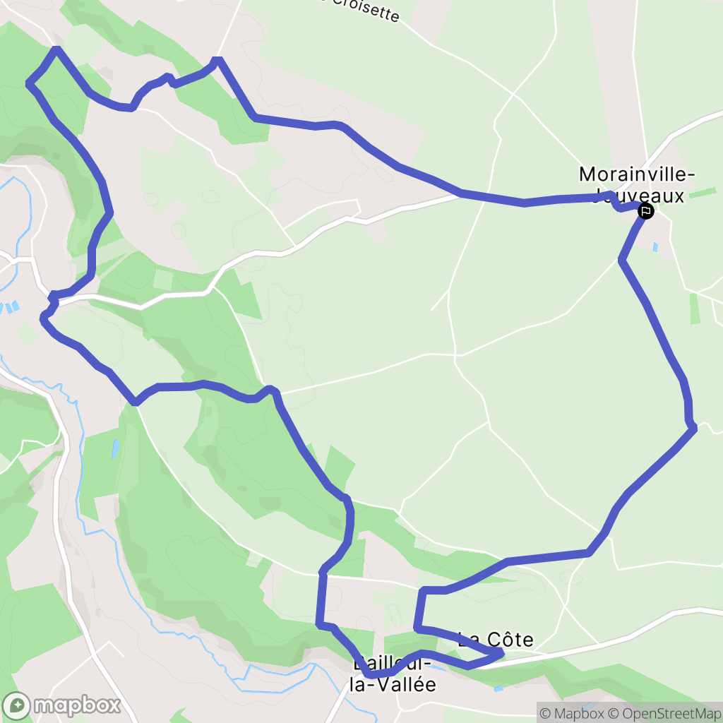 Morainville-Jouveaux : carte du parcours de randonnée - France