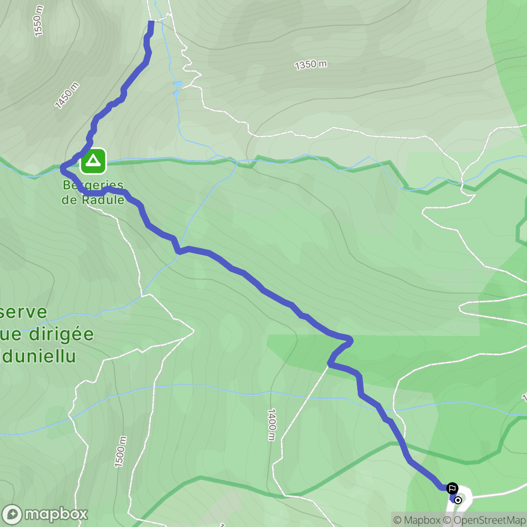 Albertacce : carte du parcours de randonnée - France