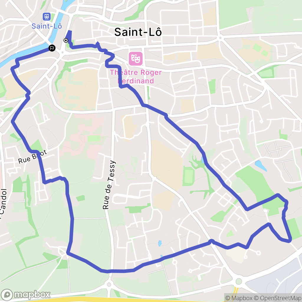 Saint-Lô : carte du parcours de randonnée - France