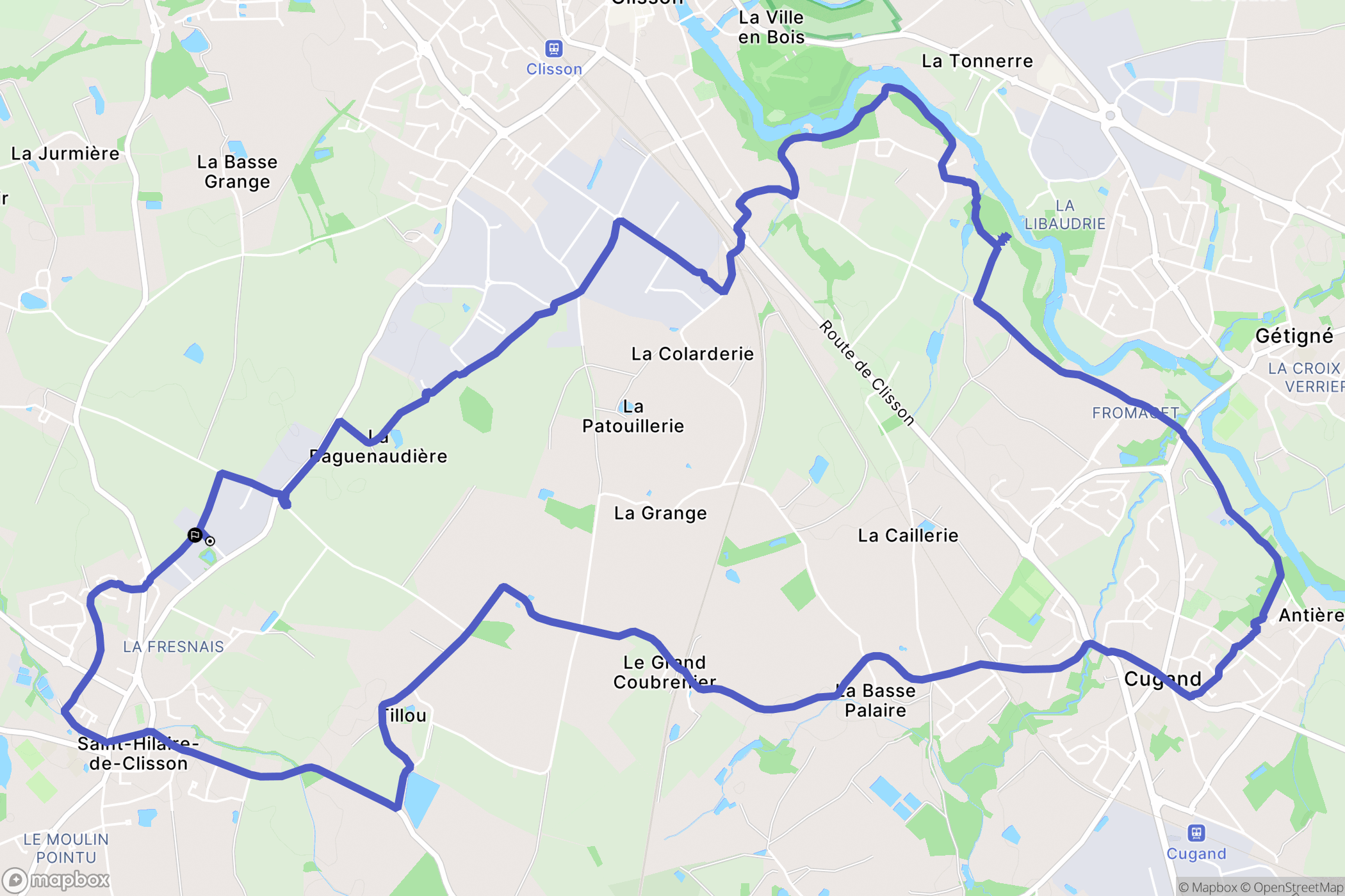 Saint-Hilaire-de-Clisson : carte du parcours de randonnée - France