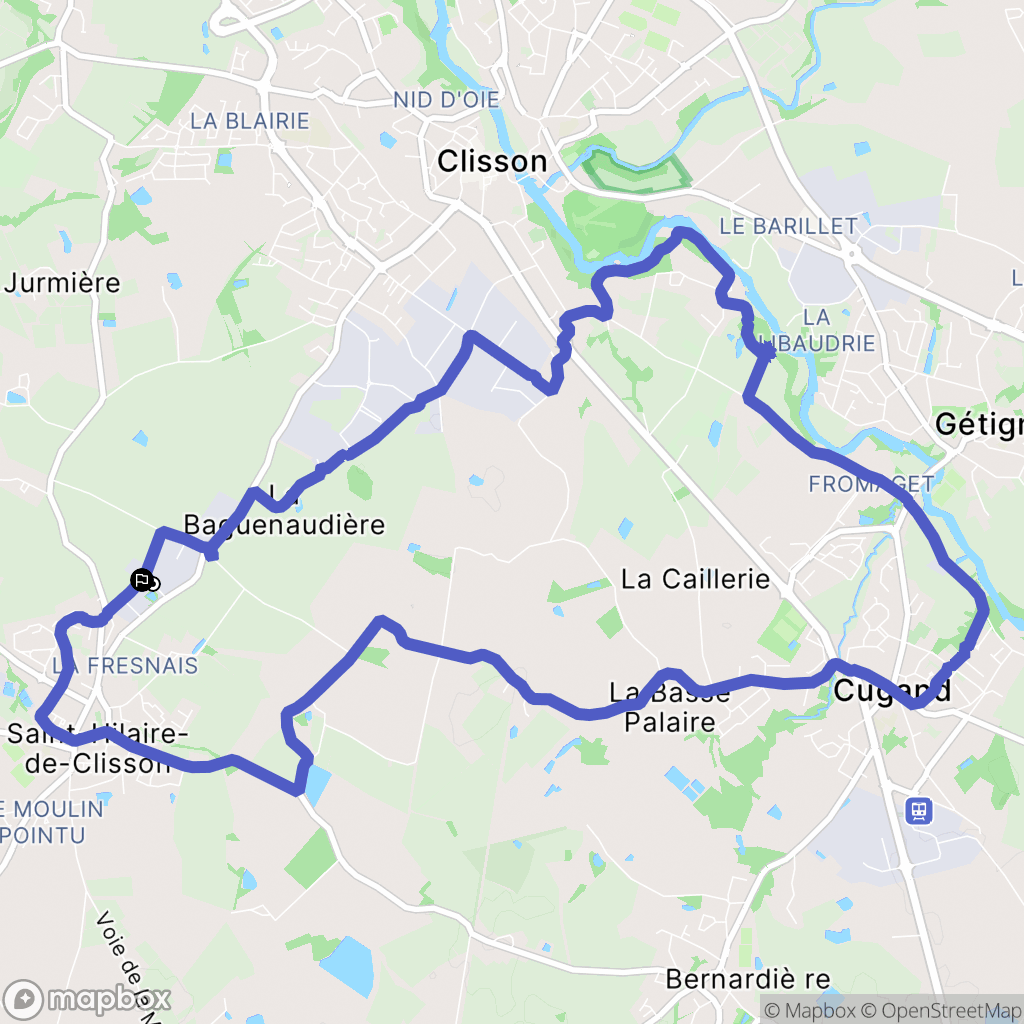 Saint-Hilaire-de-Clisson : carte du parcours de randonnée - France
