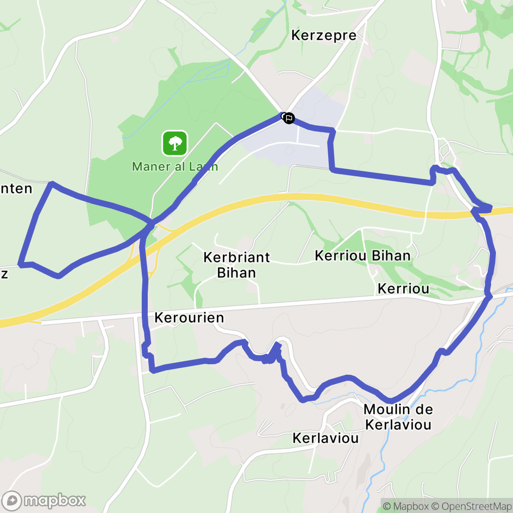 Guiclan : carte du parcours de randonnée - France