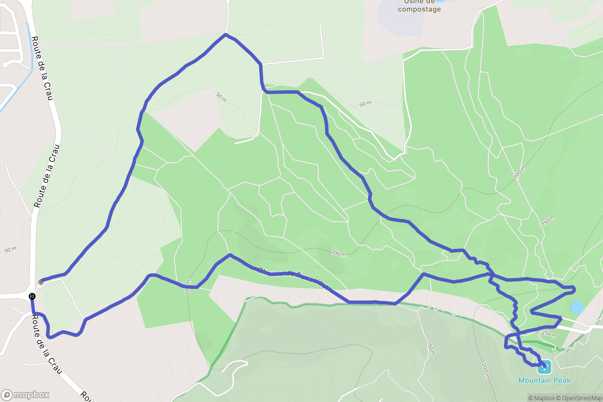 La Crau : carte du parcours de randonnée - France