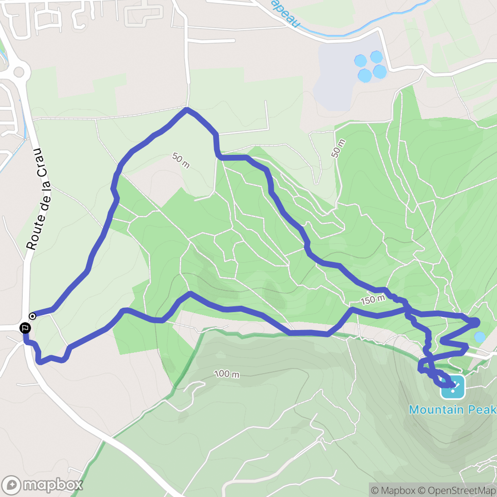 La Crau : carte du parcours de randonnée - France