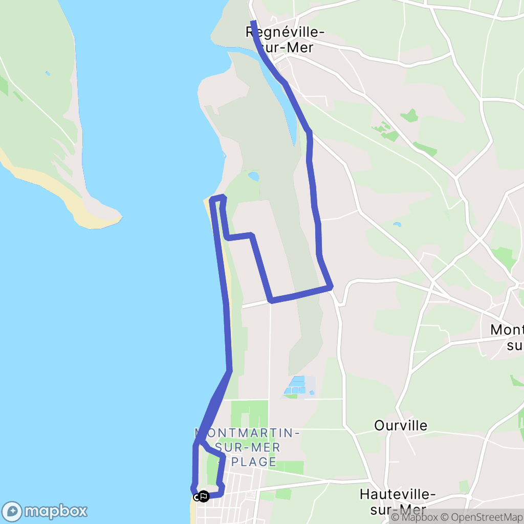 Hauteville-sur-Mer : carte du parcours de randonnée - France