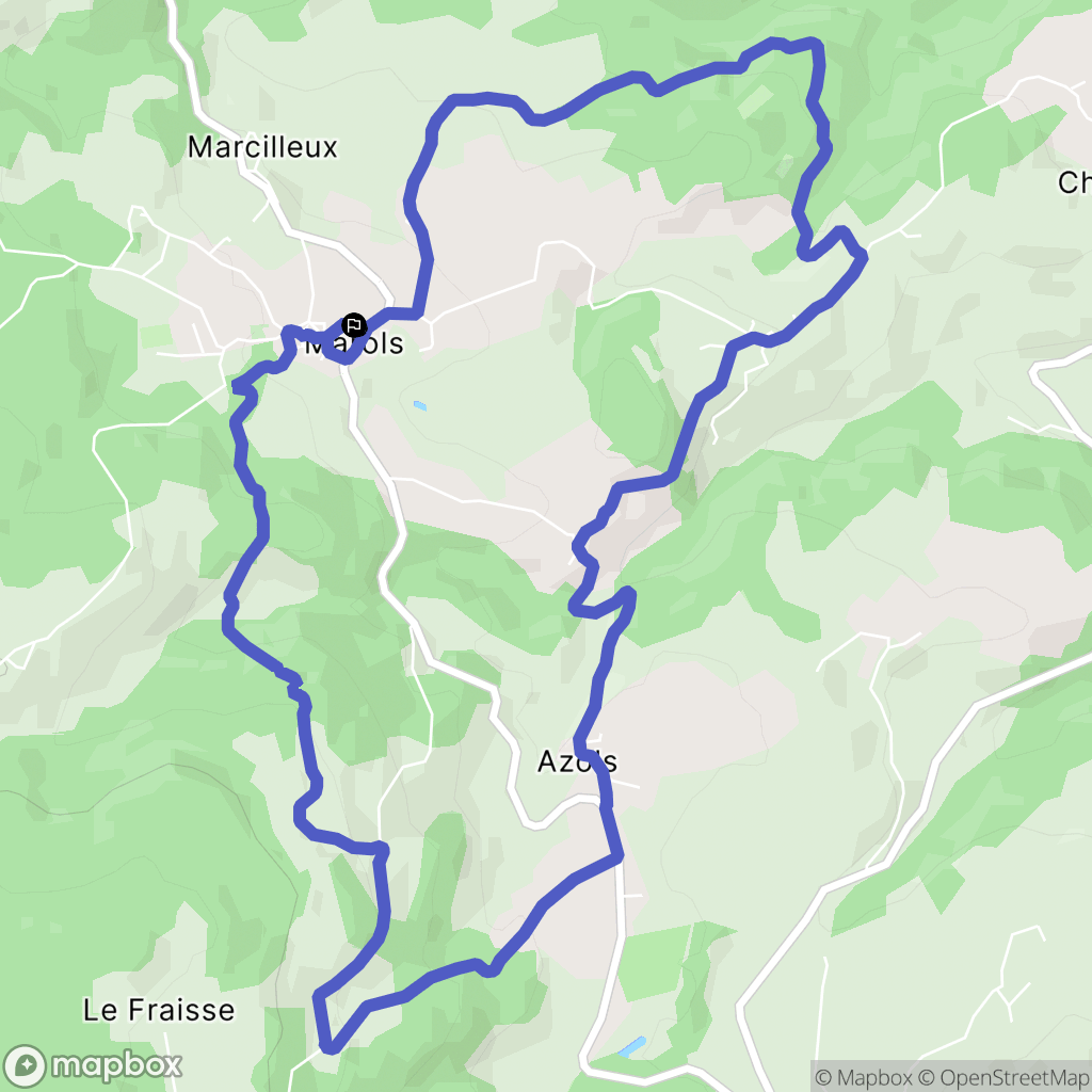Marols : carte du parcours de randonnée - France