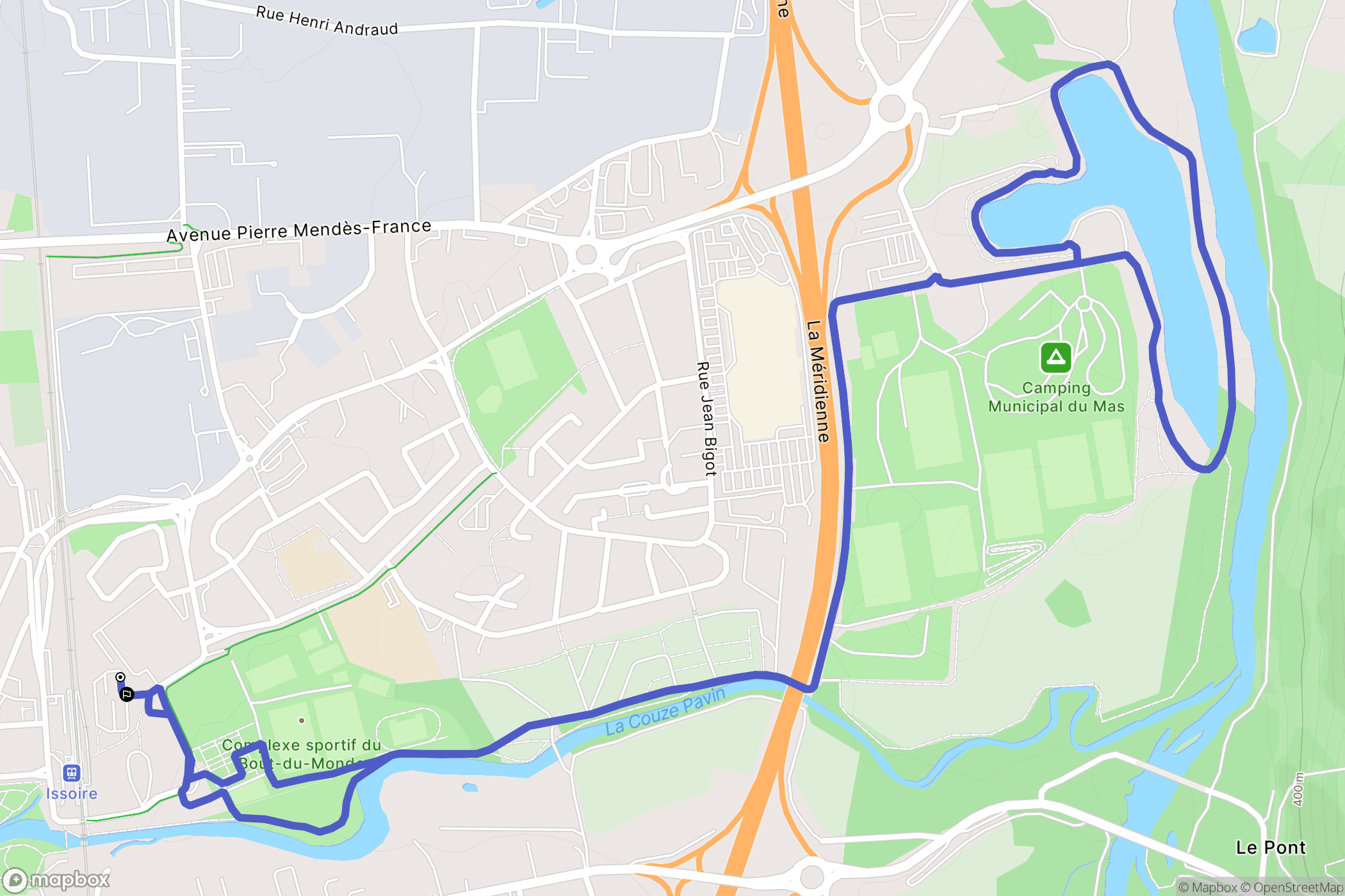 Issoire : carte du parcours de randonnée - France