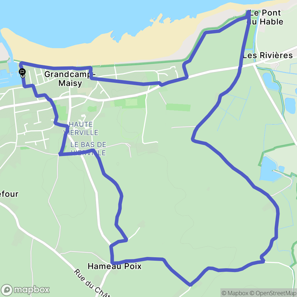 Grandcamp-Maisy : carte du parcours de randonnée - France