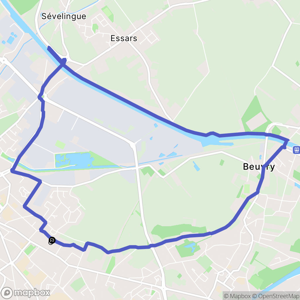 Béthune : carte du parcours de randonnée - France