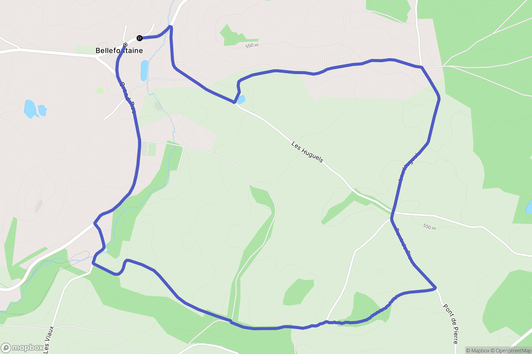 Bellefontaine : carte du parcours de randonnée - France