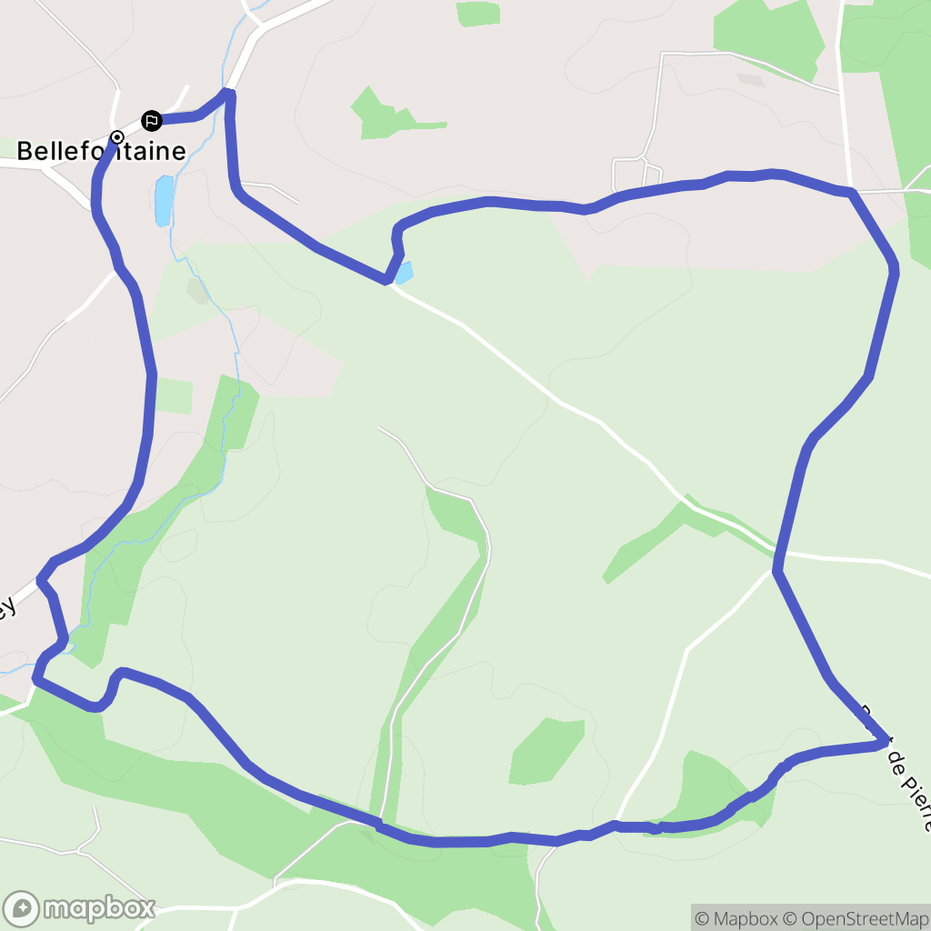 Bellefontaine : carte du parcours de randonnée - France