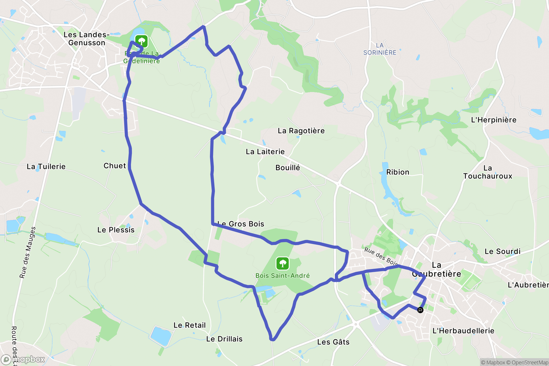 La Gaubretière : carte du parcours de randonnée - France