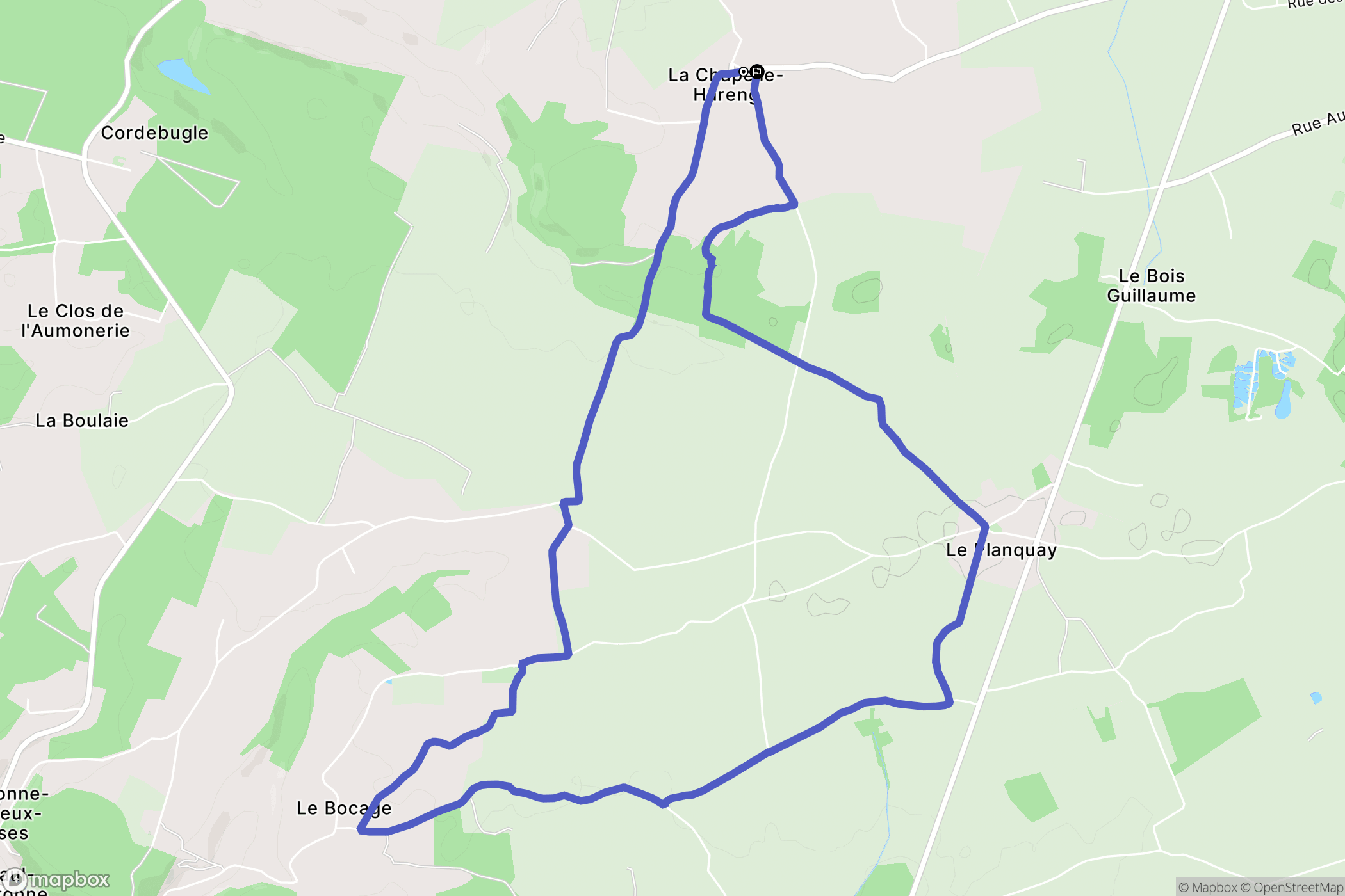 La Chapelle-Hareng : carte du parcours de randonnée - France