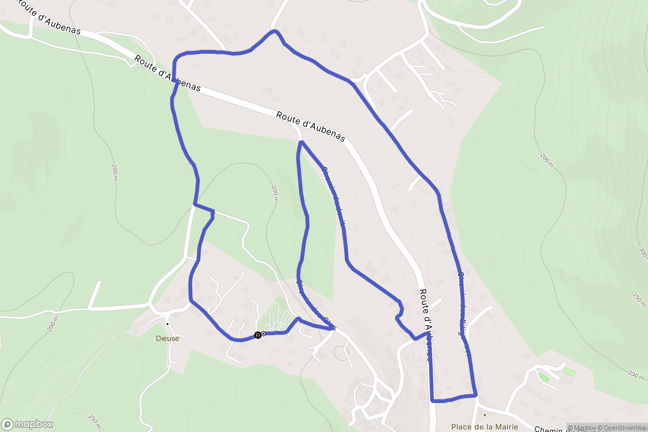 Saint-Brès : carte du parcours de randonnée - France