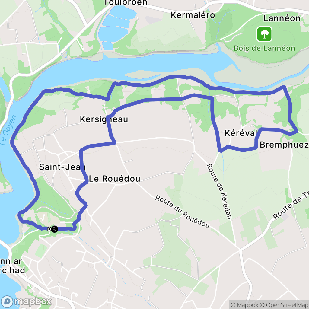 Plouhinec : carte du parcours de randonnée - France