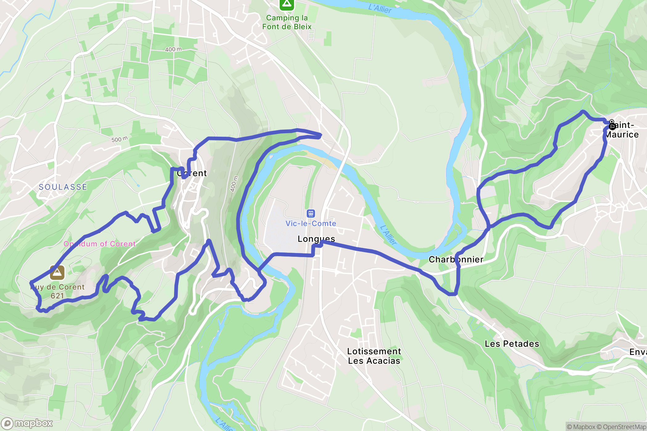 Saint-Maurice : carte du parcours de randonnée - France