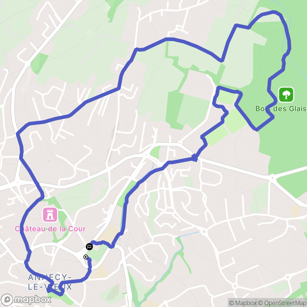 Annecy : carte du parcours de randonnée - France
