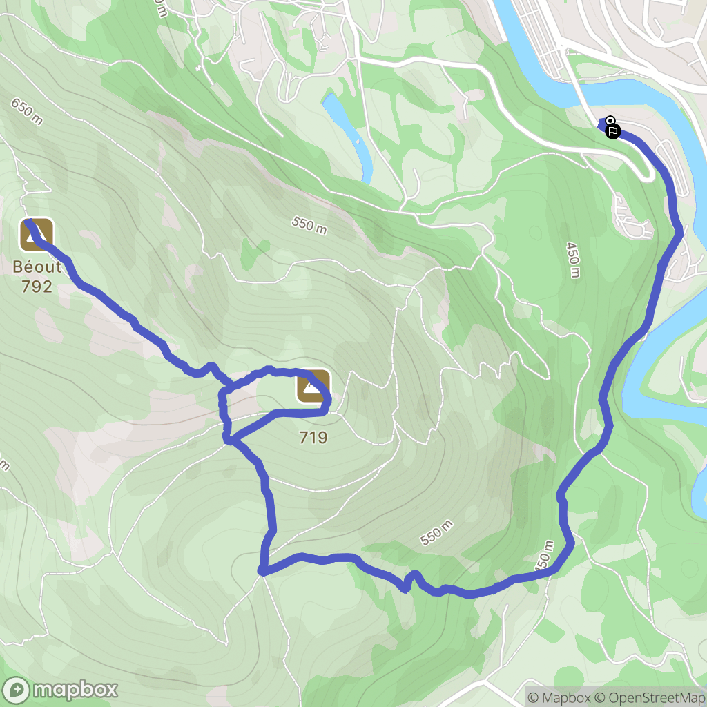 Lourdes : carte du parcours de randonnée - France