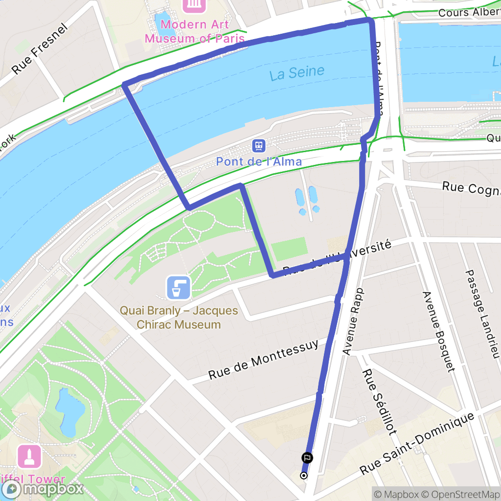Paris : carte du parcours de randonnée - France