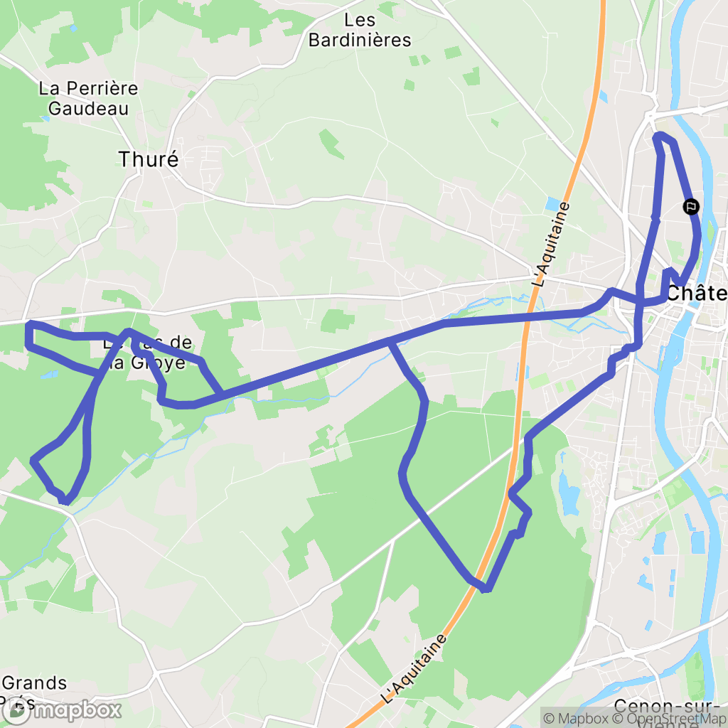 Châtellerault : carte du parcours de randonnée - France