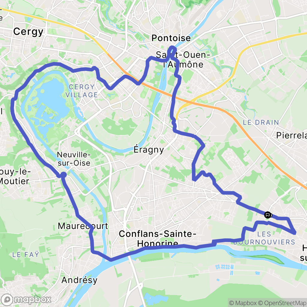 Herblay-sur-Seine : carte du parcours de randonnée - France