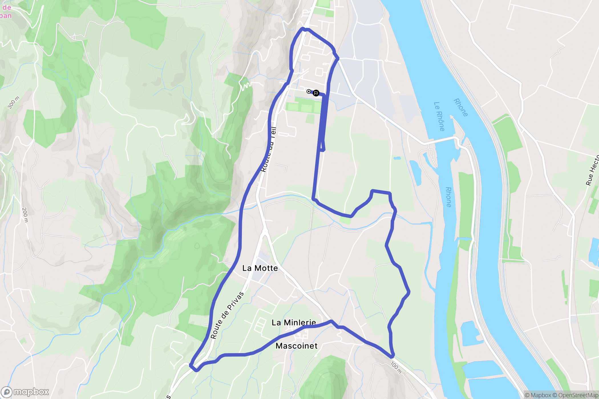 Le Pouzin : carte du parcours de randonnée - France