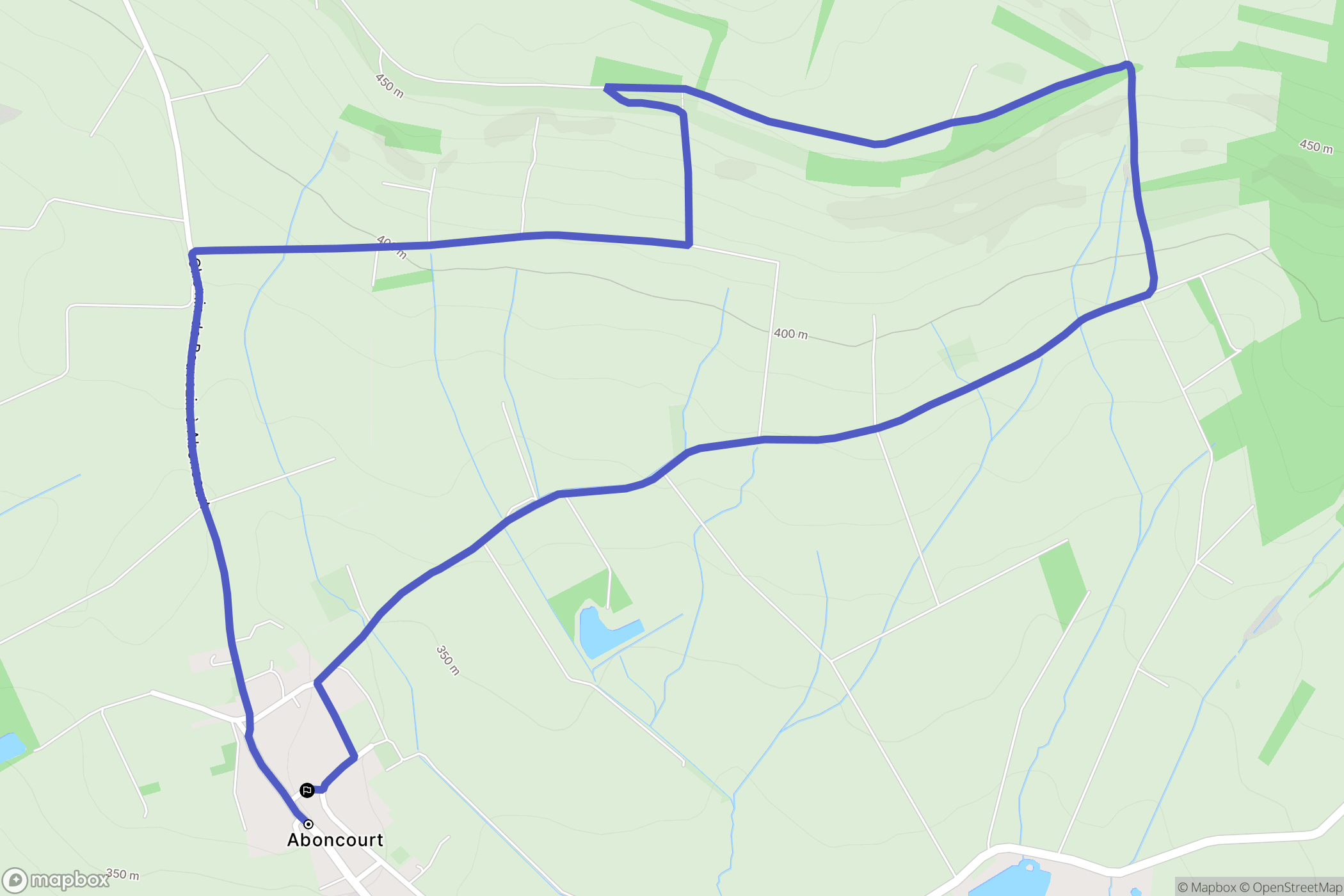 Aboncourt : carte du parcours de randonnée - France