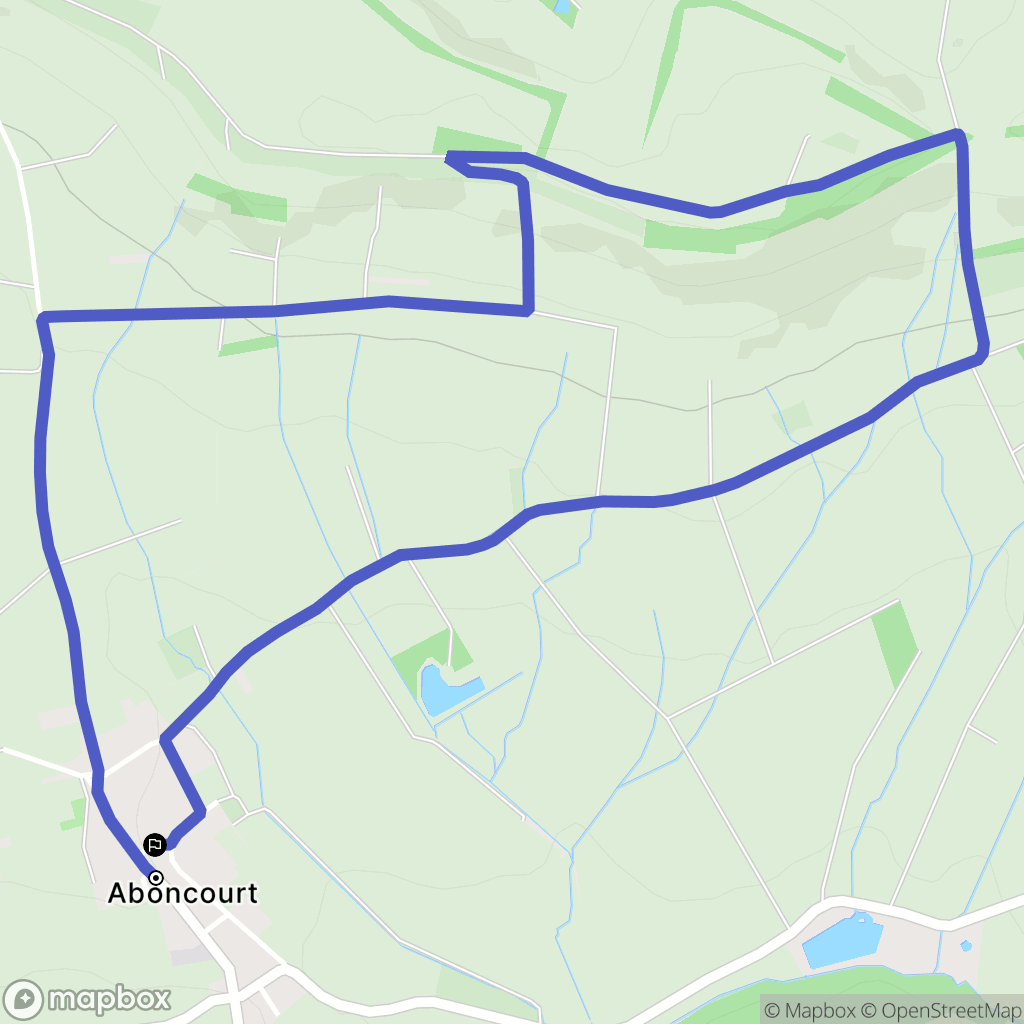 Aboncourt : carte du parcours de randonnée - France