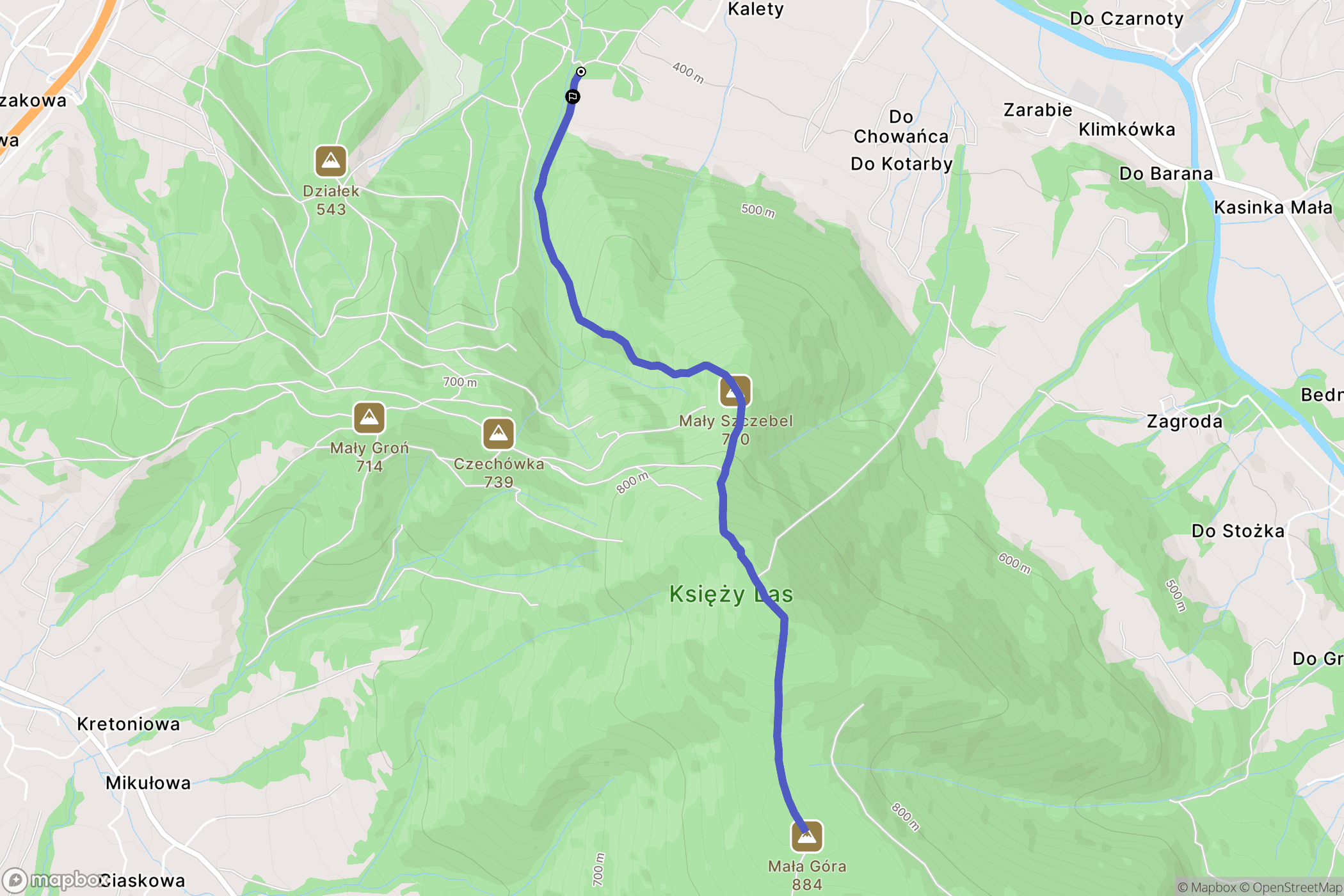 Lubień: mapa trasy - Poland