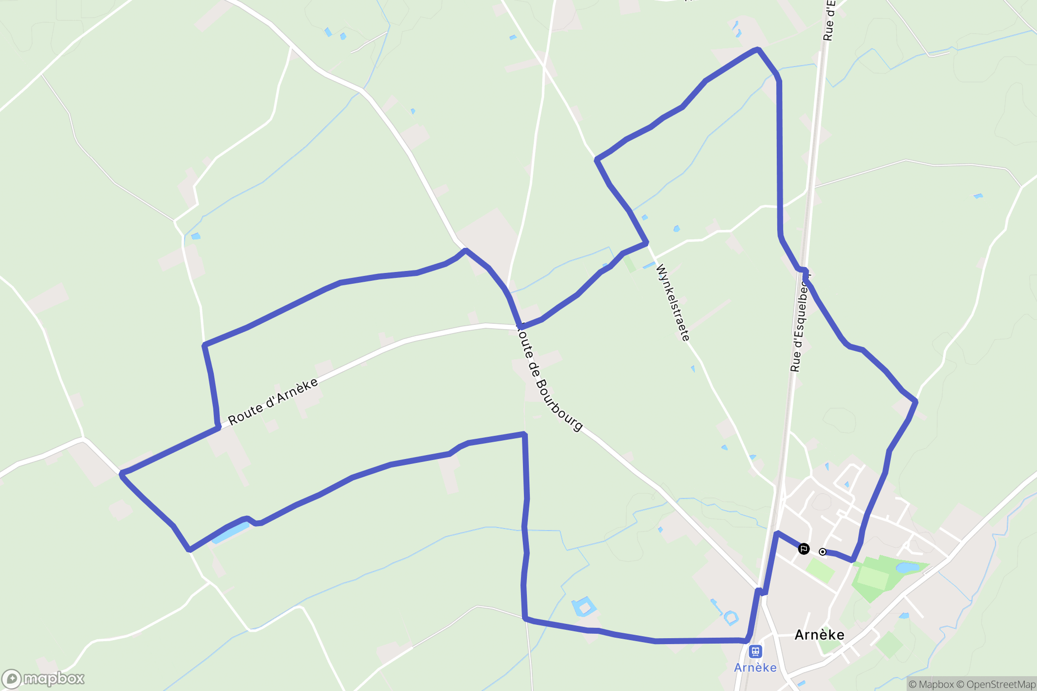 Arnèke : carte du parcours de randonnée - France