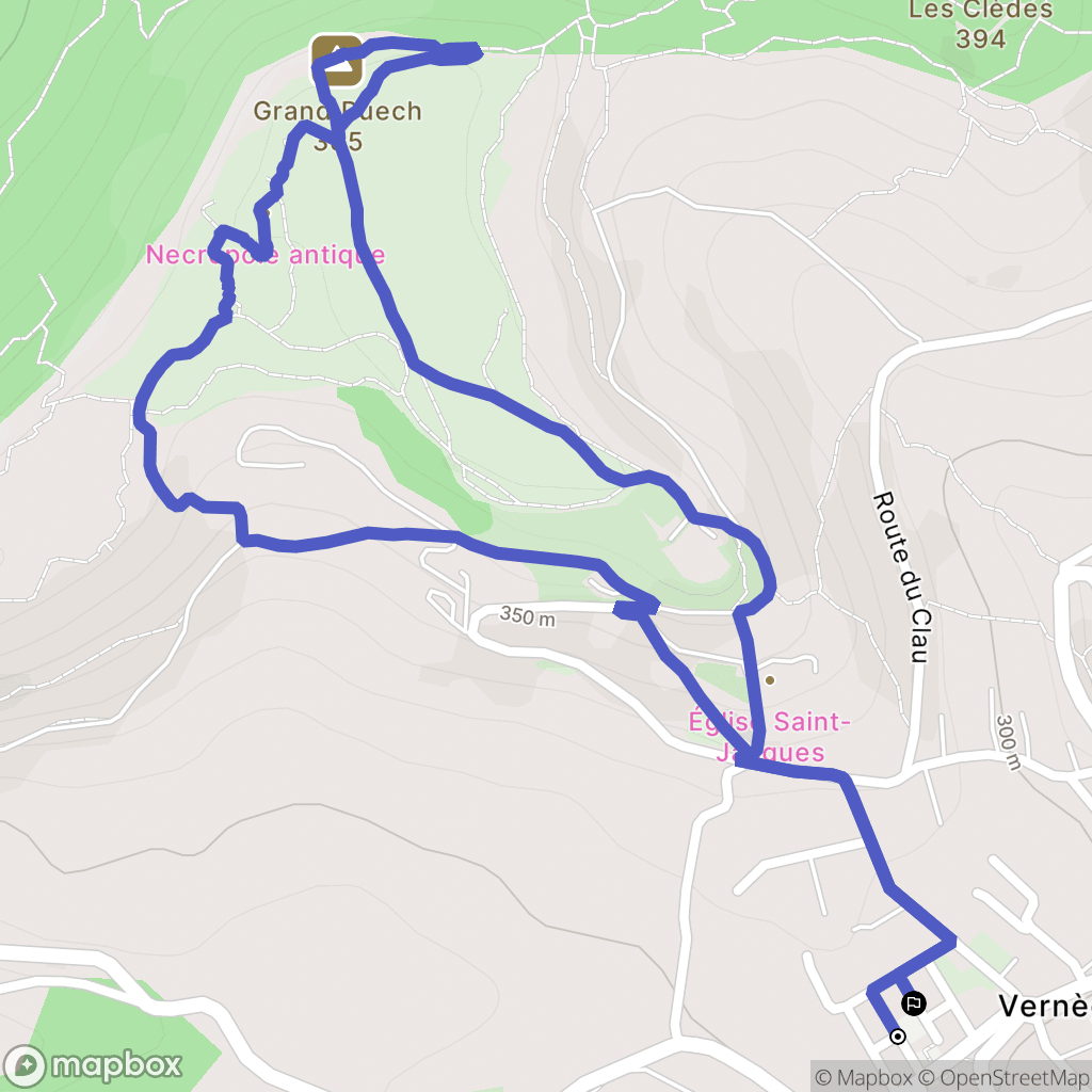 Vernègues : carte du parcours de randonnée - France