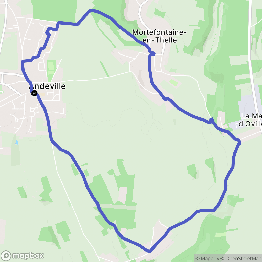 Andeville : carte du parcours de randonnée - France