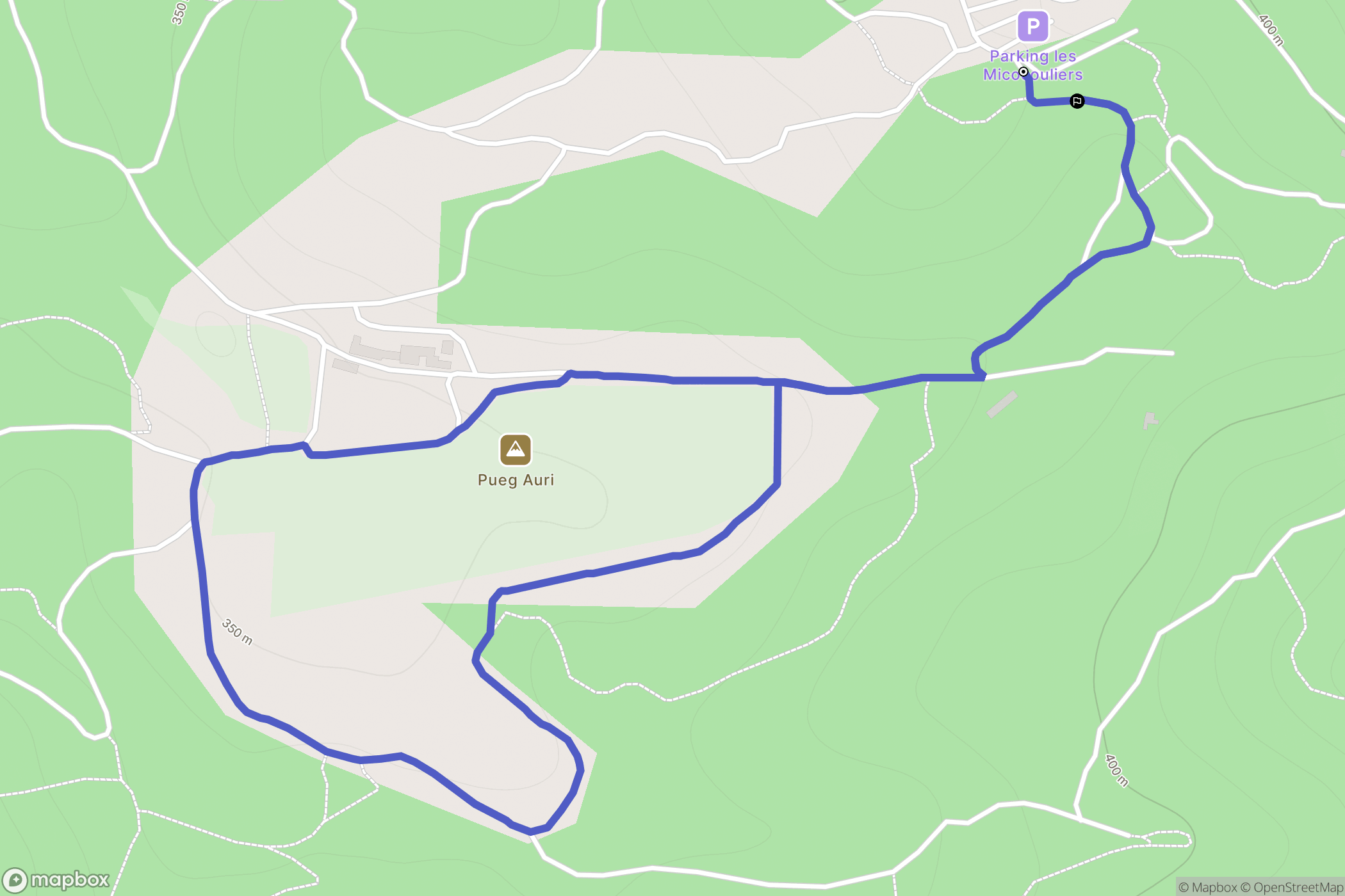 Allauch : carte du parcours de randonnée - France