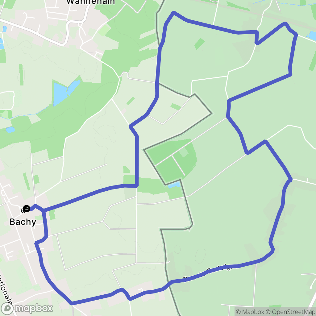 Bachy : carte du parcours de randonnée - France