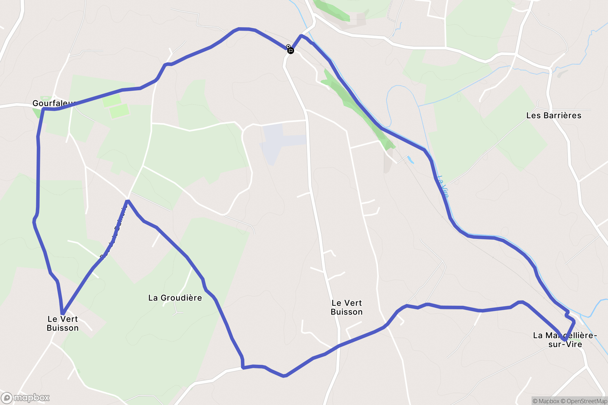 Bourgvallées : carte du parcours de randonnée - France