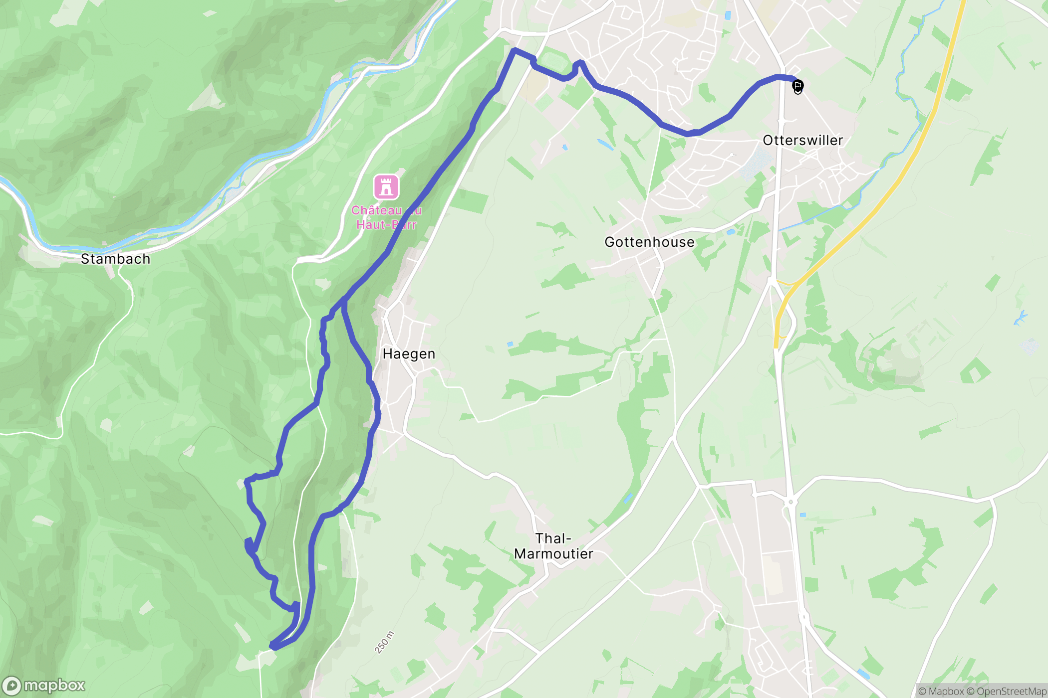 Otterswiller : carte du parcours de randonnée - France