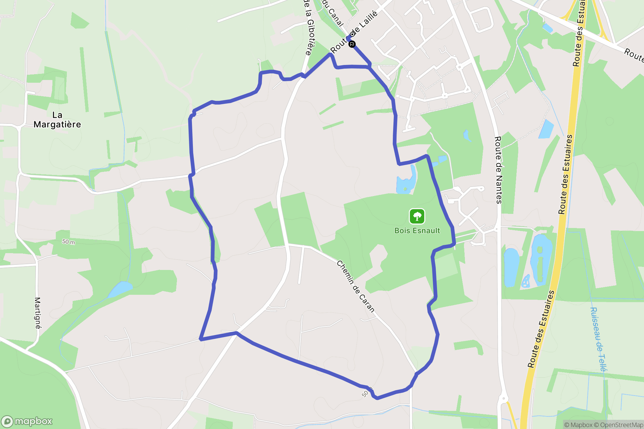 Pont-Péan : carte du parcours de randonnée - France
