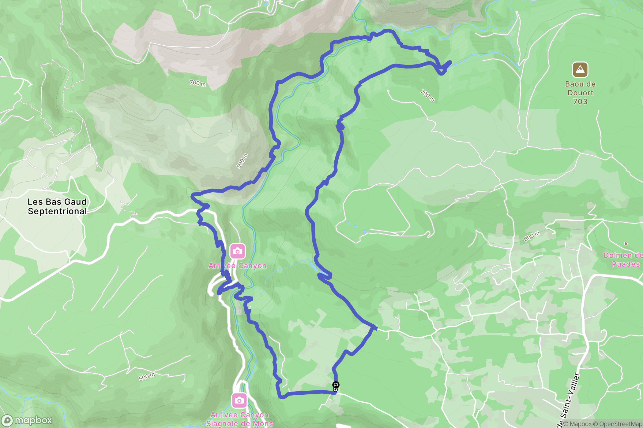 Saint-Cézaire-sur-Siagne : carte du parcours de randonnée - France