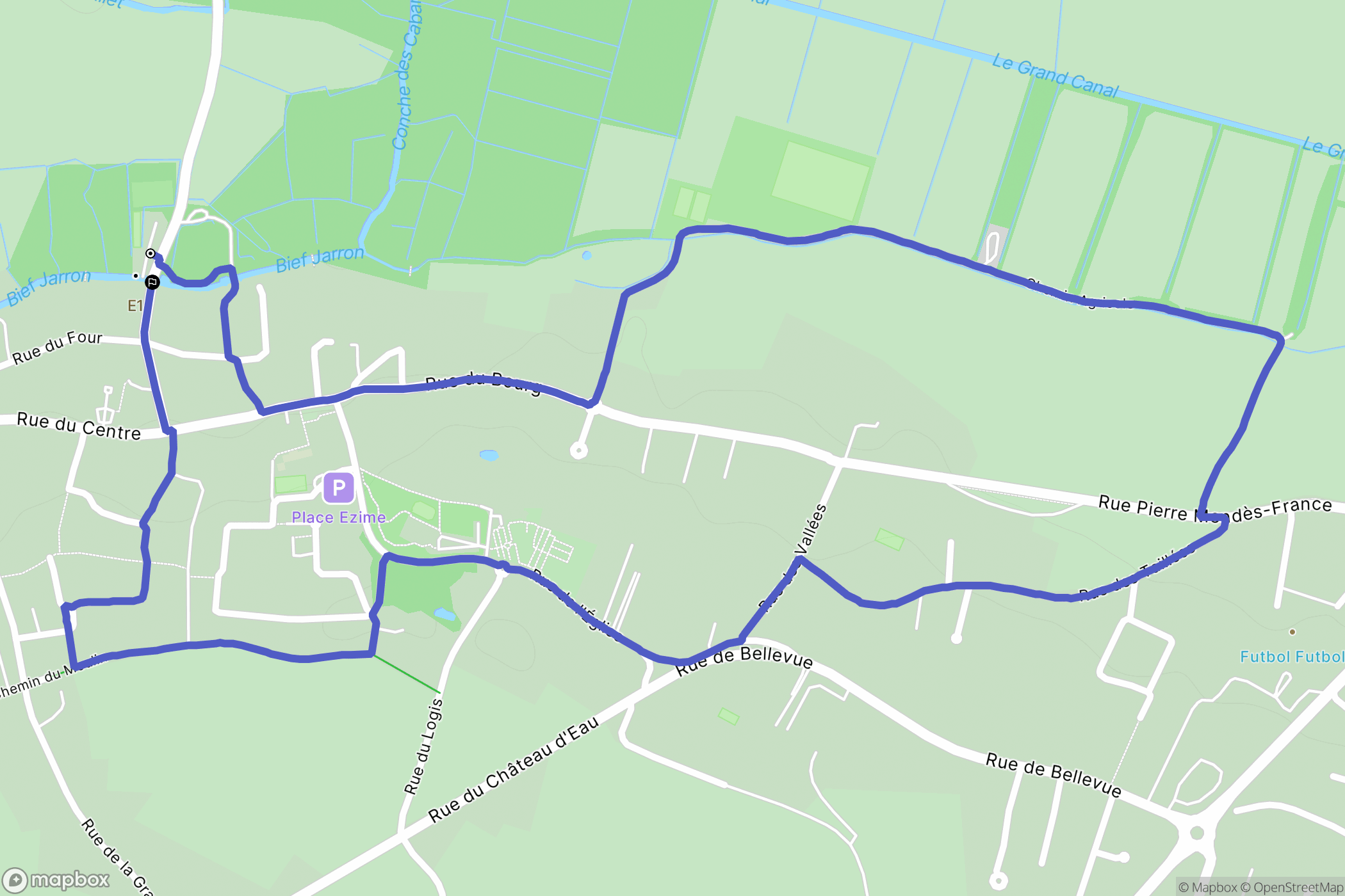 Bessines : carte du parcours de randonnée - France