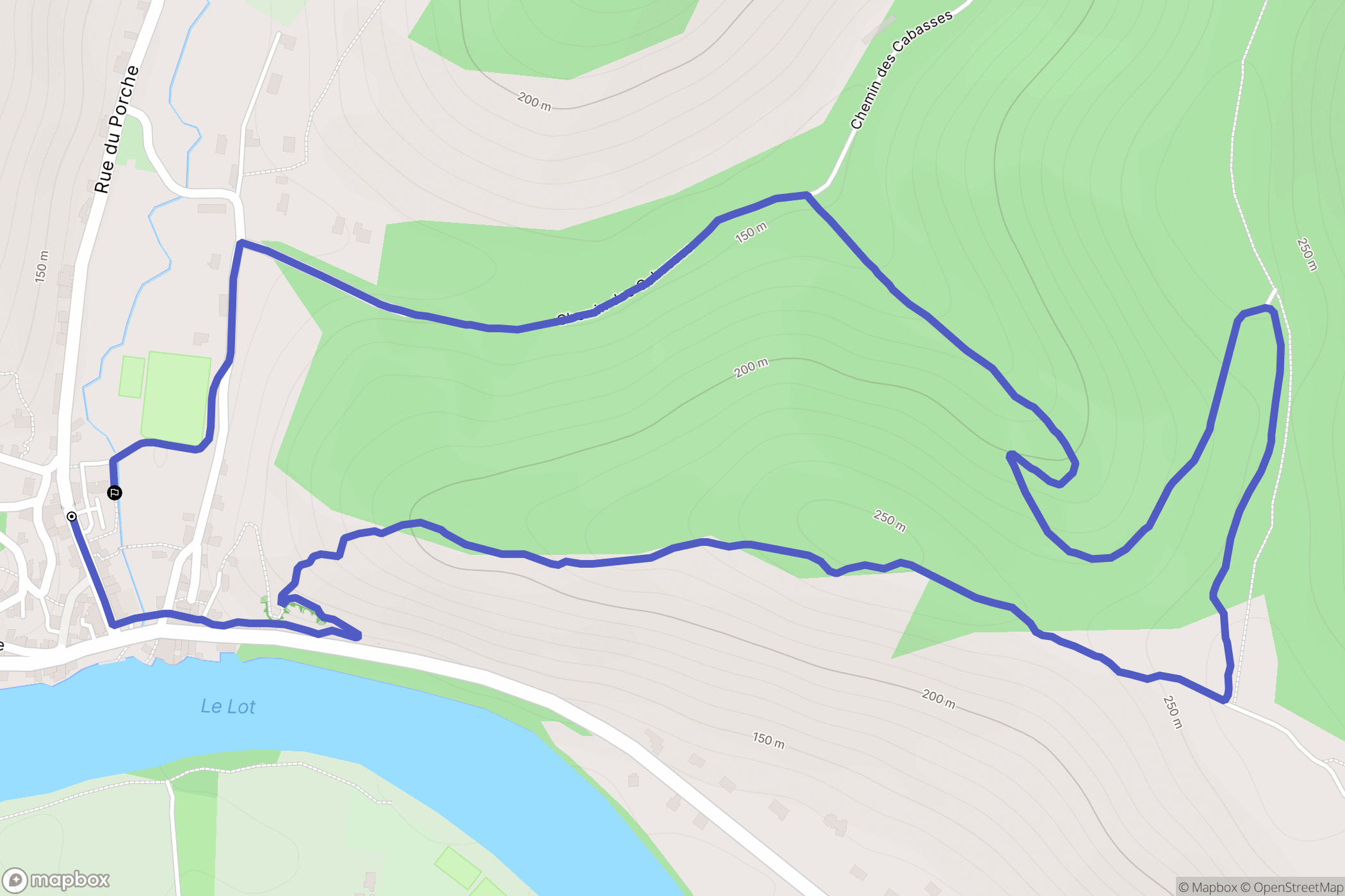 Bellefont-La Rauze : carte du parcours de randonnée - France
