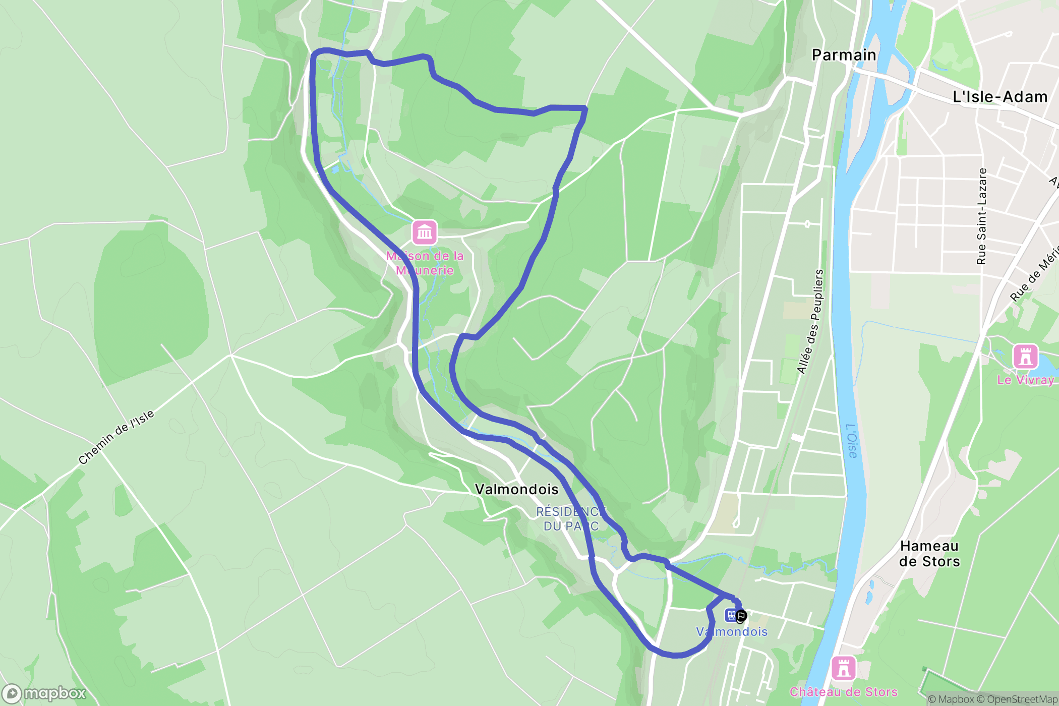 Butry-sur-Oise : carte du parcours de randonnée - France