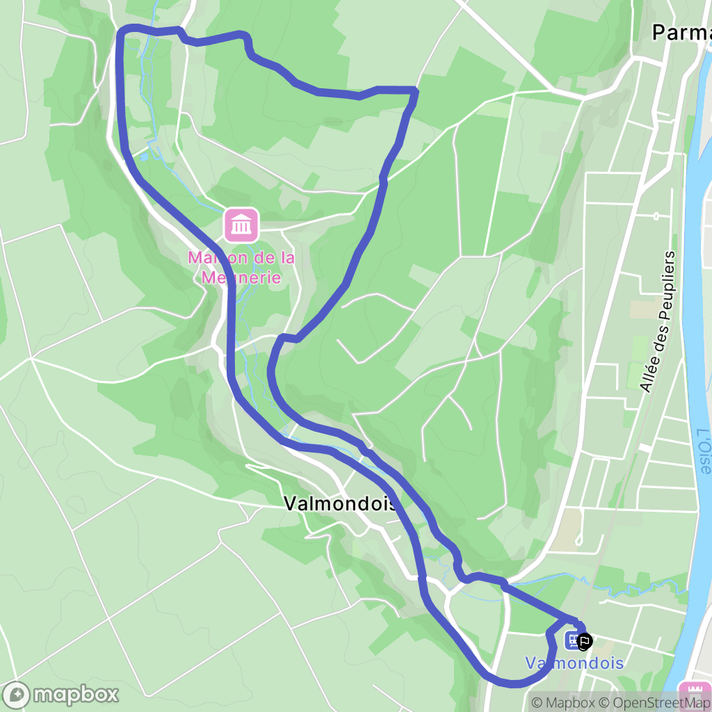 Butry-sur-Oise : carte du parcours de randonnée - France