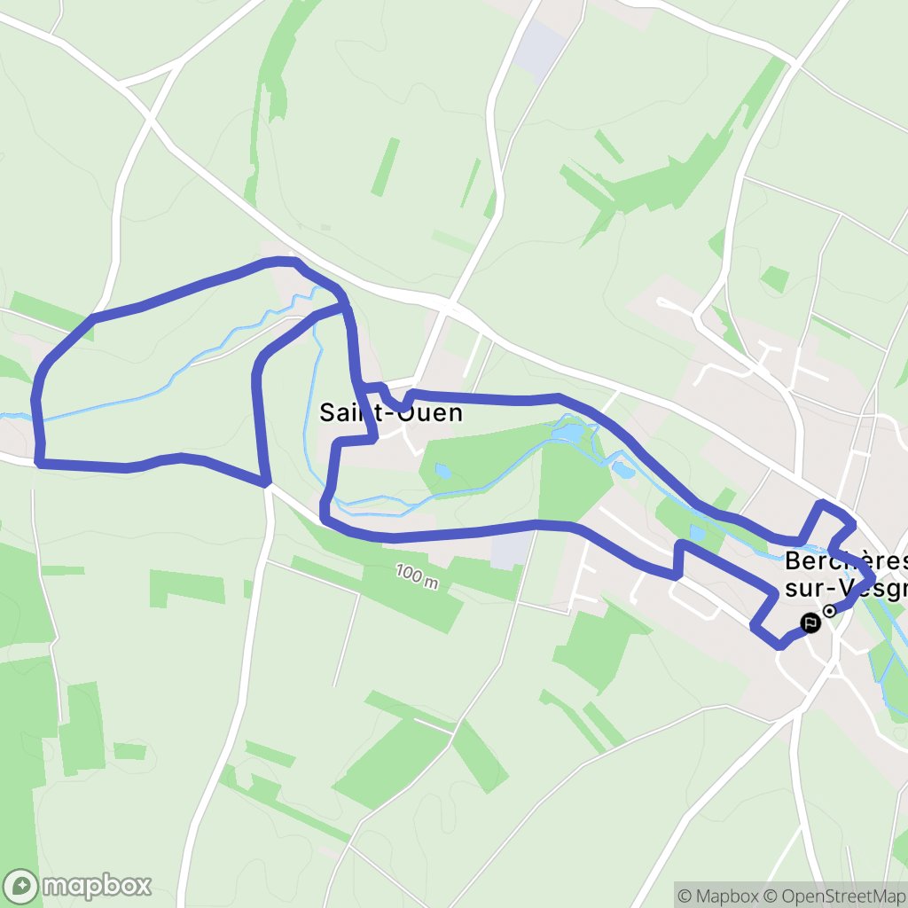 Berchères-sur-Vesgre : carte du parcours de randonnée - France