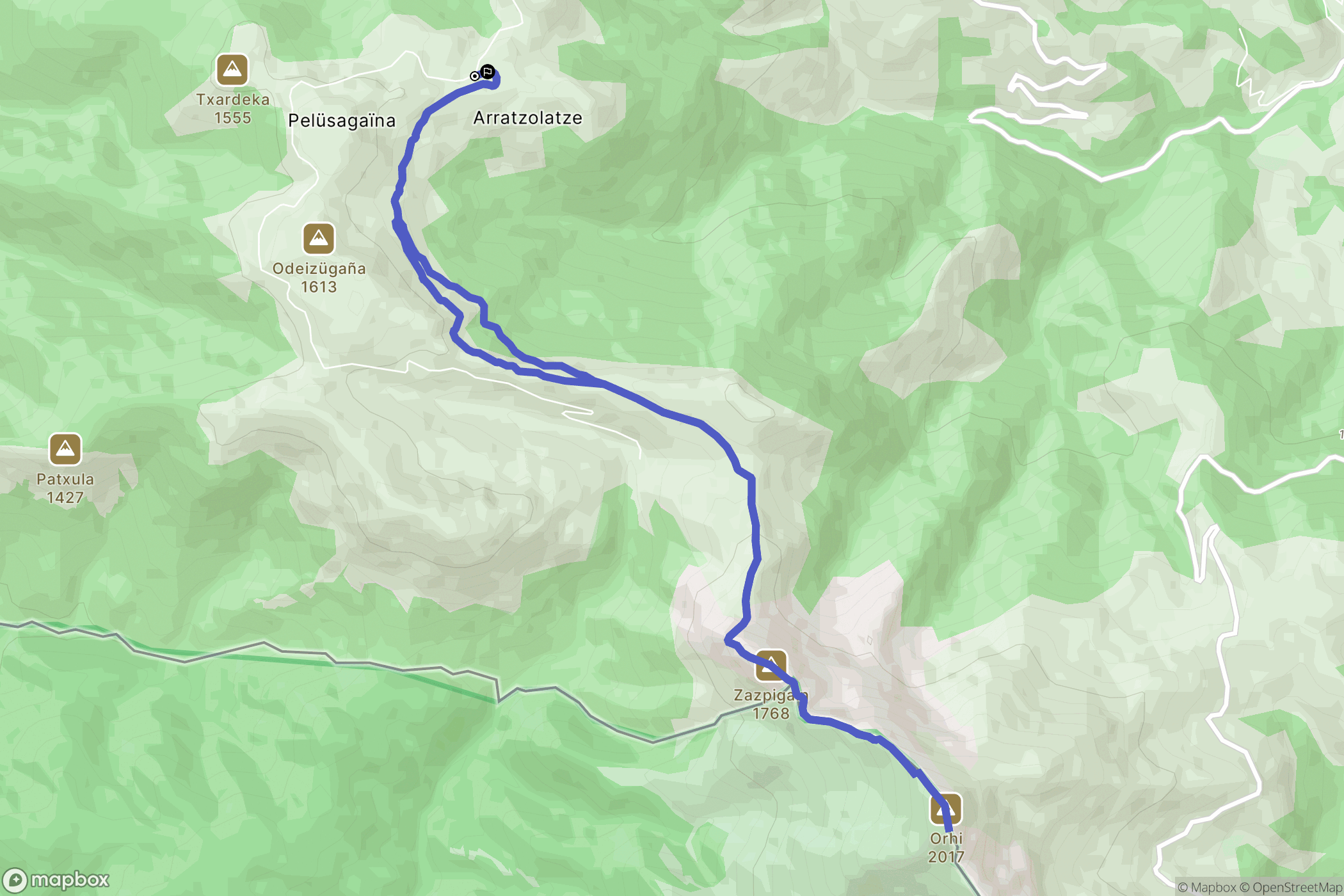 Larrau : carte du parcours de randonnée - France