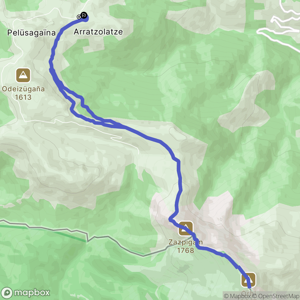 Larrau : carte du parcours de randonnée - France